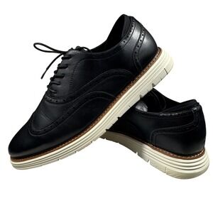 Cusolemore Men Oxford‎ Dress Shoes Black Leather Wingtip Size 13